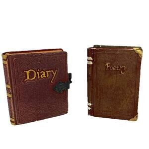 Vintage Miniature Decorative‎ Bookends Poetry Diary Paper Weight Decor Kid